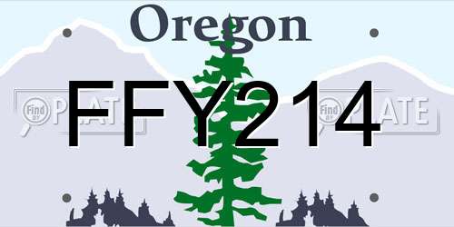 FFY214 Oregon License Plate