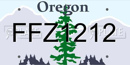 FFZ1212 Oregon License Plate