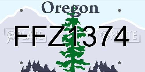 FFZ1374 Oregon License Plate