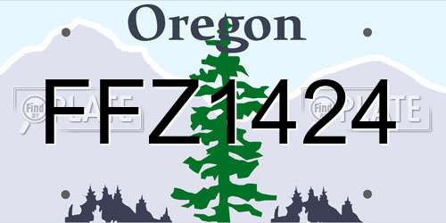 FFZ1424 Oregon License Plate