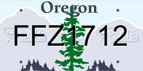 FFZ1712 Oregon License Plate
