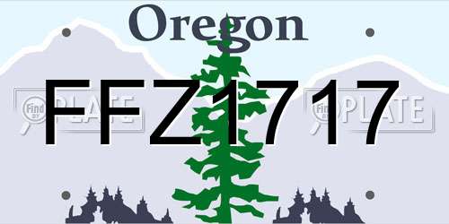 FFZ1717 Oregon License Plate