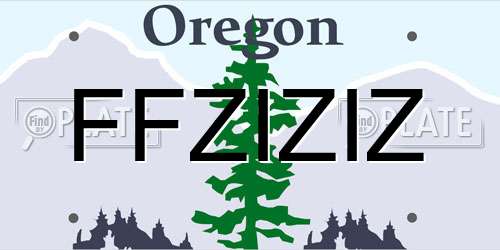FFZIZIZ Oregon License Plate