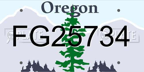 FG25734 Oregon License Plate