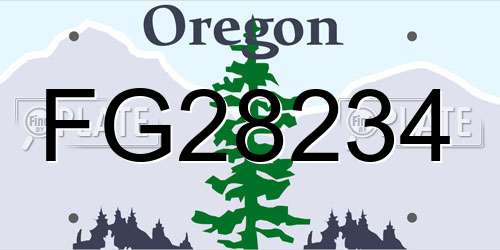 FG28234 Oregon License Plate
