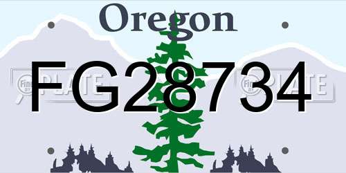 FG28734 Oregon License Plate