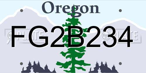 FG2B234 Oregon License Plate