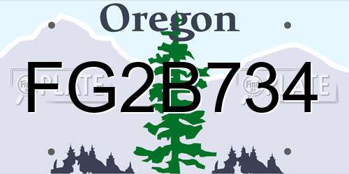 FG2B734 Oregon License Plate