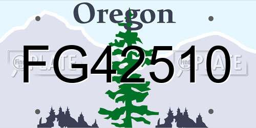 FG42510 Oregon License Plate