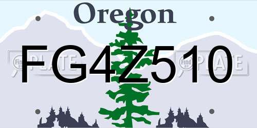 FG4Z510 Oregon License Plate
