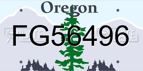 FG56496 Oregon License Plate