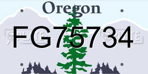 FG75734 Oregon License Plate