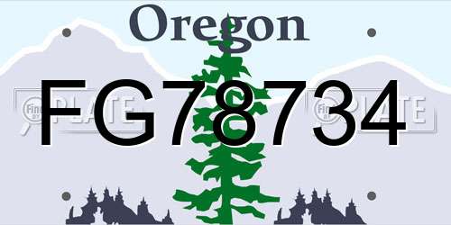 FG78734 Oregon License Plate