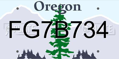 FG7B734 Oregon License Plate