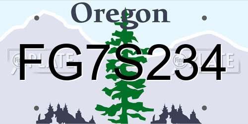 FG7S234 Oregon License Plate