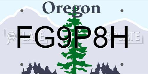 FG9P8H Oregon License Plate