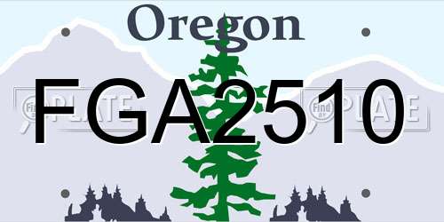 FGA2510 Oregon License Plate