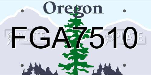 FGA7510 Oregon License Plate