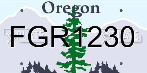 FGR1230 Oregon License Plate