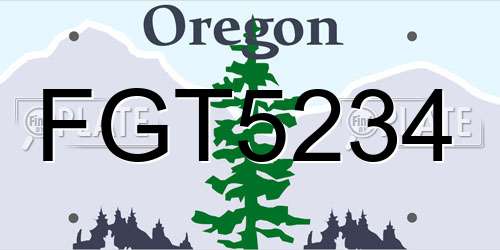 FGT5234 Oregon License Plate