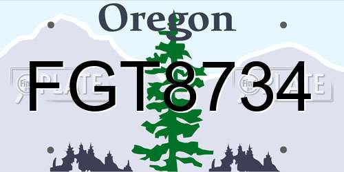 FGT8734 Oregon License Plate