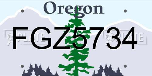 FGZ5734 Oregon License Plate