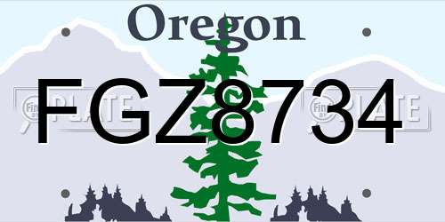 FGZ8734 Oregon License Plate