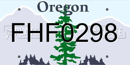 FHF0298 Oregon License Plate