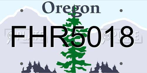 FHR5018 Oregon License Plate