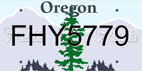 FHY5779 Oregon License Plate