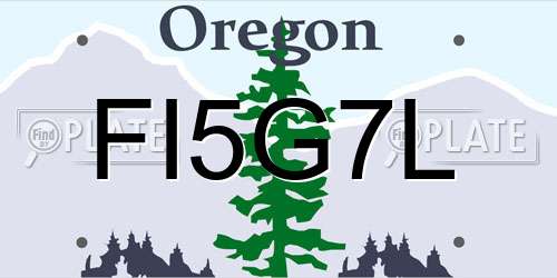 FI5G7L Oregon License Plate