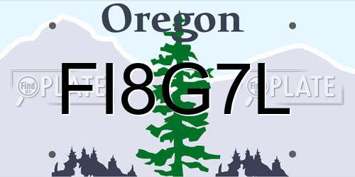 FI8G7L Oregon License Plate
