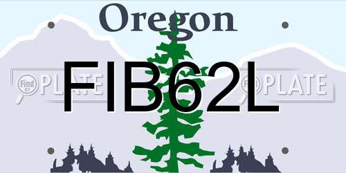 FIB62L Oregon License Plate