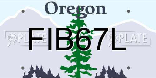 FIB67L Oregon License Plate