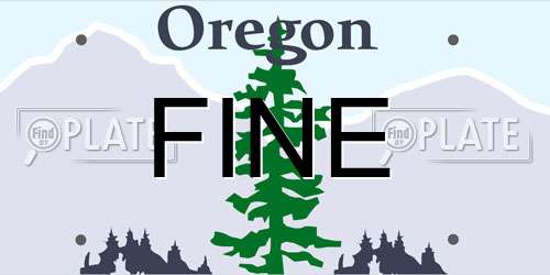 FINE Oregon License Plate
