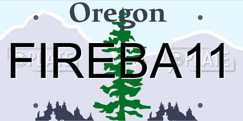 FIREBA11 Oregon License Plate