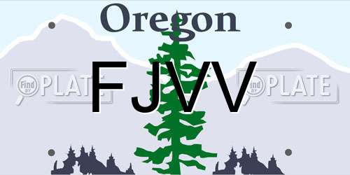 FJVV Oregon License Plate