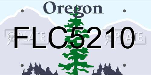 FLC5210 Oregon License Plate