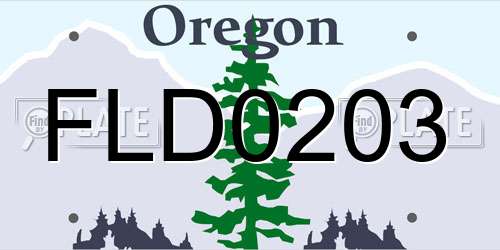 FLD0203 Oregon License Plate