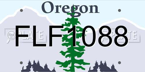 FLF1088 Oregon License Plate