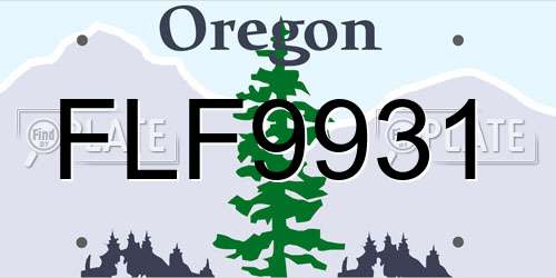 FLF9931 Oregon License Plate