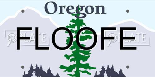 FLOOFE Oregon License Plate
