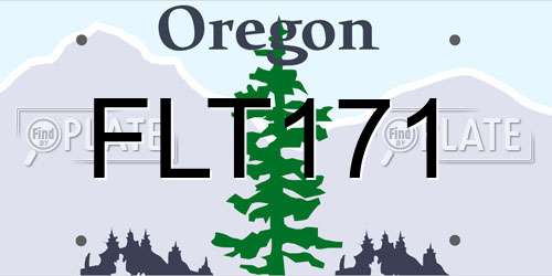 FLT171 Oregon License Plate