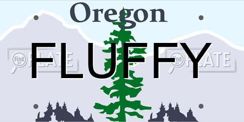 FLUFFY Oregon License Plate