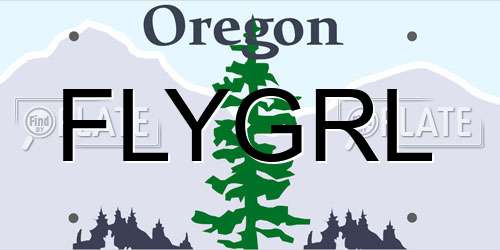 FLYGRL Oregon License Plate