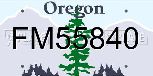 FM55840 Oregon License Plate