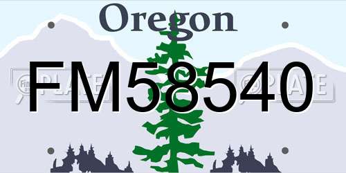 FM58540 Oregon License Plate
