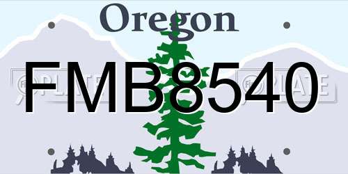 FMB8540 Oregon License Plate