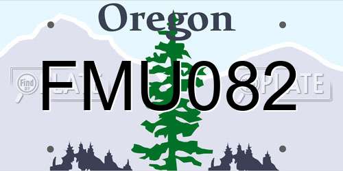 FMU082 Oregon License Plate