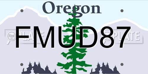 FMUD87 Oregon License Plate